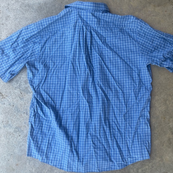 LL Bean Blue Plaid Traditional Fit Short Sleeve Button Up Shirt Men’s XL - Picture 3 of 5